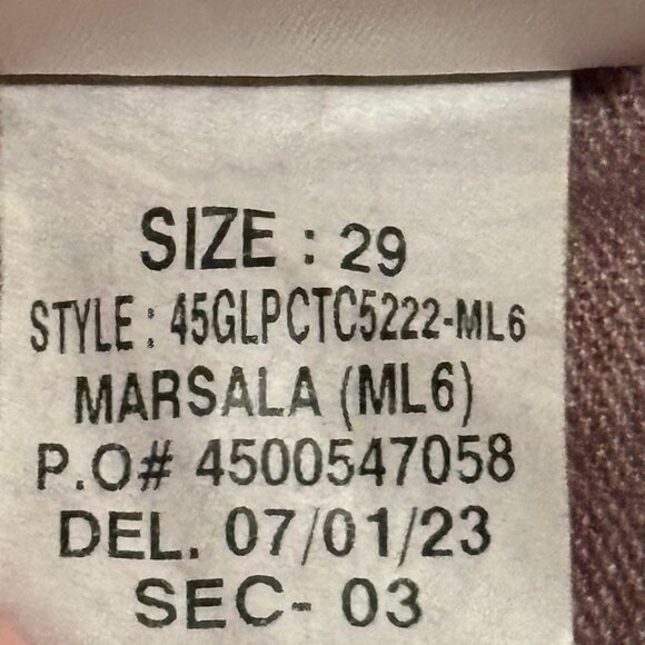 JOE'S Mid Rise Coated Bootcut Jeans Size 29 Marsala - Picture 12 of 13